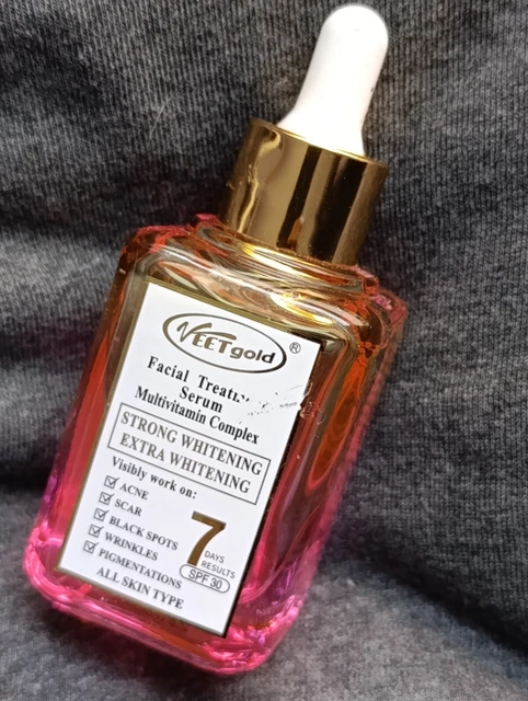 Crème De Visage VeetGold Ultra Blanchissant Anti-Acné - 25ml, SPF18, Neuf