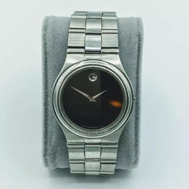 Movado Dominion 7J Swiss Quartz Museum 84-G2-883 Black Dial Mens Wrist Watch