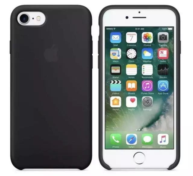 Genuino Apple IPHONE 8 Plus / 7 Funda de Silicona/Cubierta - Negro - Mqgw2zm/A