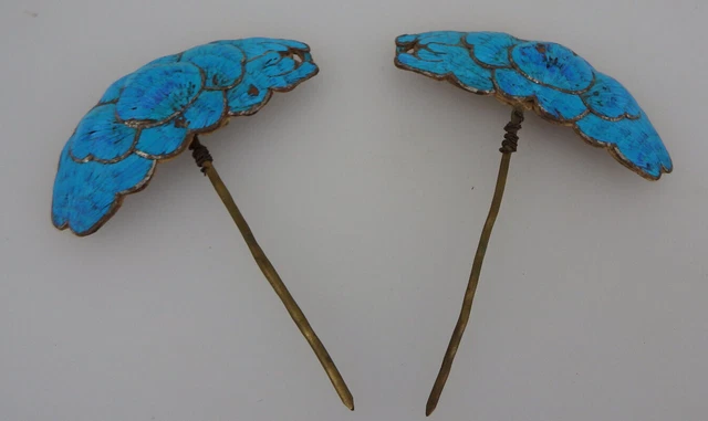 2 Trachten Hauben- oder Haarnadel Dresdner Pappe mit Tombak um 1890 (98520)