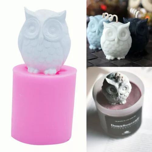 Craft Mold Mould New Soap Molds Owl Silicone Candle Art 3D DIY Bird Wax Resin