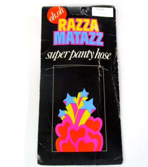 Razza Matazz Oh Oh Super Pantyhose Black X-Large Sheer Vintage Australian BN