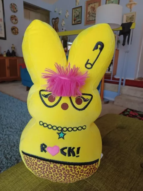 Peeps Rock Yellow Plush Emo Bunny - 16” Tall - 2023