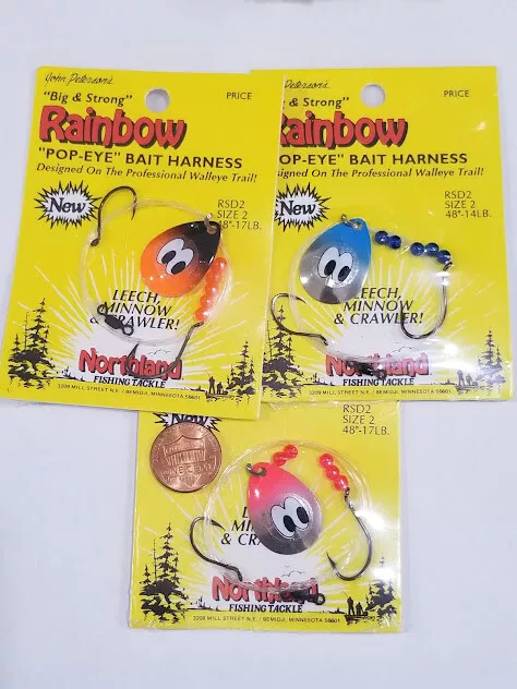 Pop-Eye # 2  Baitfish Crawler Harness Walleye Spinner Tandem Hook Leech Minnow