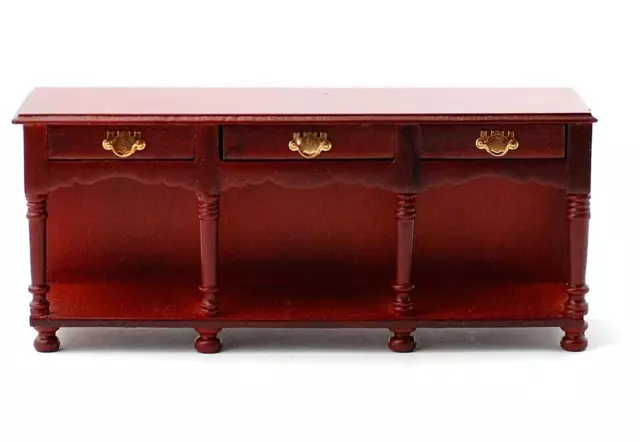 DOLLS HOUSE 1/12th SIDEBOARD WITH POT SHELF IN  MAHOGANY WOOD