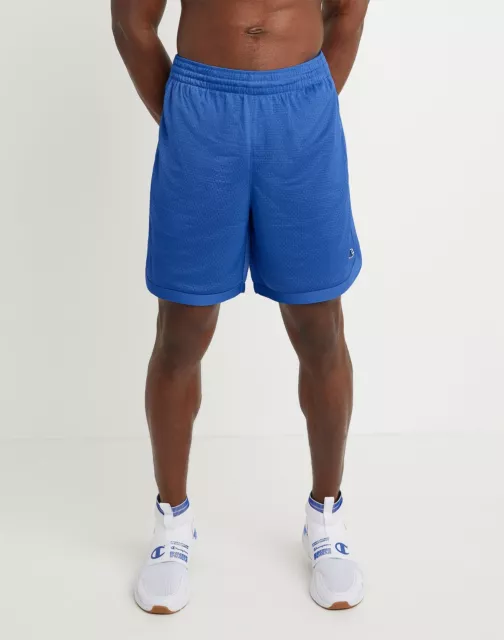 Champion Mesh Shorts Mens Side Pockets Elastic Waist Drawcord Contrast 7" inseam