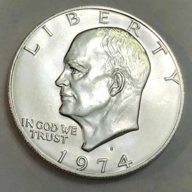 1974-S 40% silver gem BU Eisenhower IKE dollar.  #3