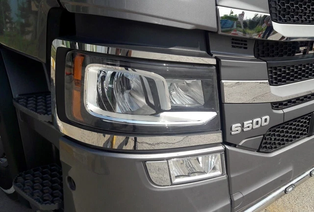 For Scania R / S Series 2017-UP Chrome Headlight & Fog Light Trim 4 Pcs