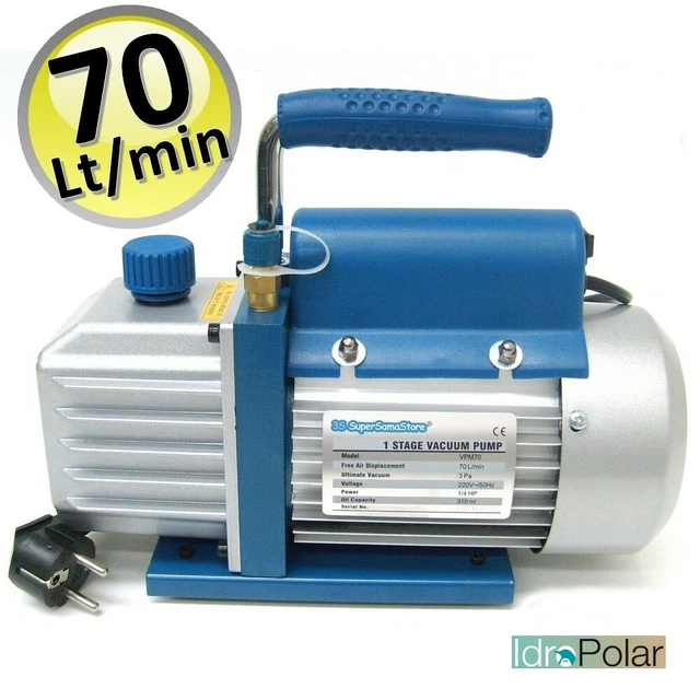 POMPA del VUOTO SOTTOVUOTO MONOSTADIO 70 LT min OLIO LUBRIFICANTE COMPRESO