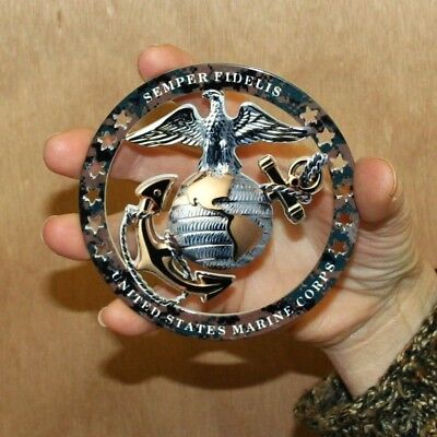 USMC OFFICER EGA ROUND EMBLEM MAGNET INSIGNIA 4"x4" MARINE CORPS SEMPER FI