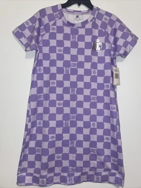 NWT Women’s JUICY COUTURE Lilac Sky Checkered Dress Size Large L