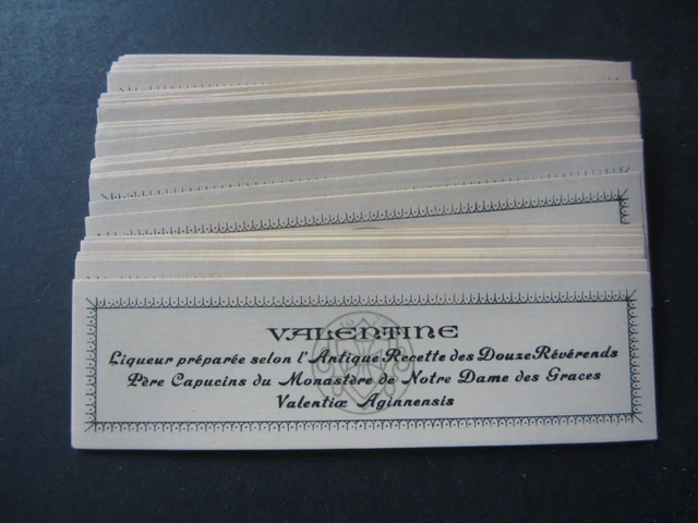 Wholesale Lot of 100 Old Vintage - VALENTINE - European Liqueur - NECK LABELS