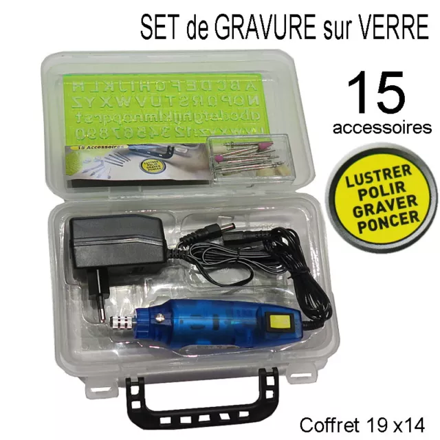 Mini Perceuse Electrique Meuleuse GRAVER Outil Rotatif Polissage 15 accessoires