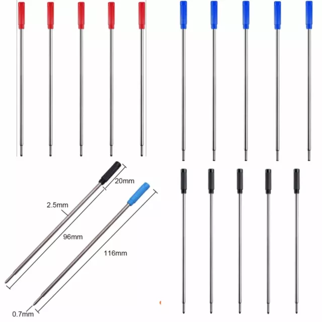 Kugelschreiberminen Ersatzmine Schraub-Minen dünne Spitze 0,7mm Blau Schwarz Rot