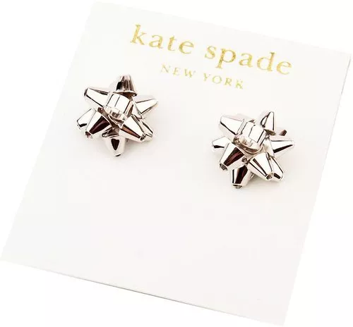 NWT Sterling Silver ✦ Kate Spade Bourgeois Bow Stud Earrings Gift Box AUTHENTIC 2