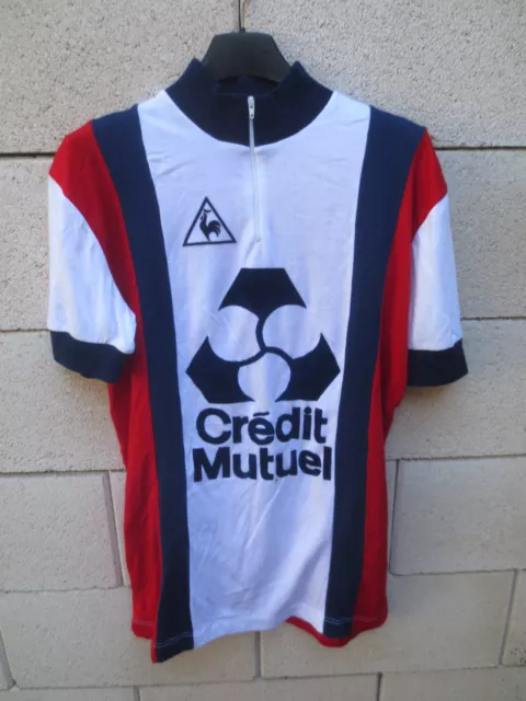 MAILLOT CYCLISTE LE COQ SPORTIF Cr dit Mutuel vintage 80 s trikot