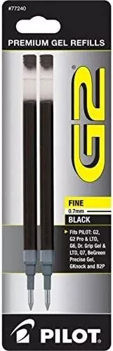 77289 Pilot G2 Gel Rollerball Pen Refill, Bold 1.0mm, Black Ink, 3 Packs of 2