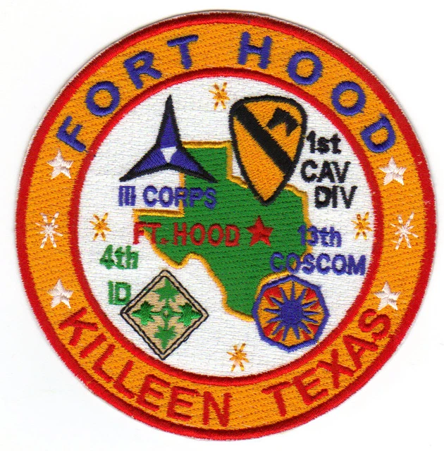 US ARMY POST Patch, Fort Hood Tx, 1St Cav Div, 4Th Id, Y £13