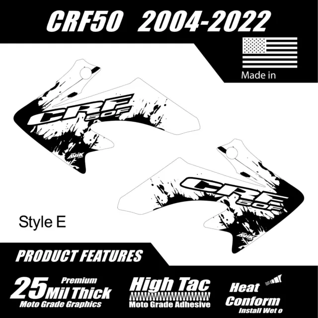 CRF50 Shroud Graphics Red 2004-2022 Style E white FREE SHIPPING!!!