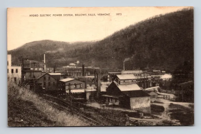 Hyrdo Electric Power System Plant Bellows Falls Station Vermont VT Postcard