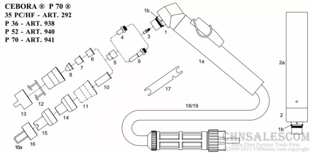 10 pièces électrodes de torche coupe plasma Cebora P70 réf.1402 3