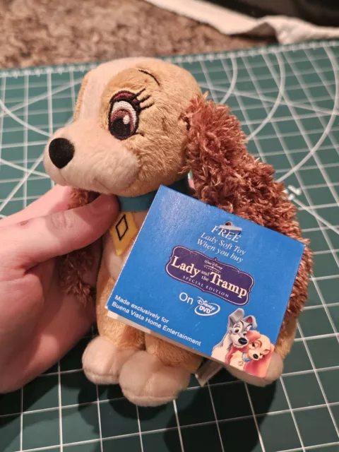 Disney Lady And The Tramp Small Soft Toy Beanie Promotional DVD Plush