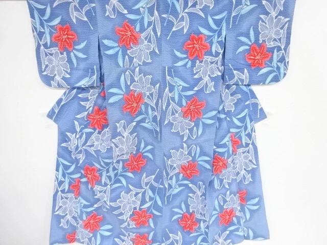 40490# Japanese Kimono / Antique Yukata / Flowers