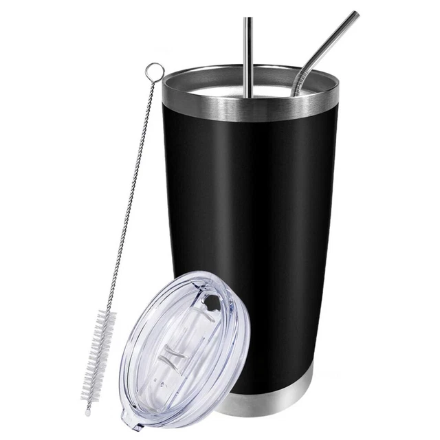 20oz Sprayed Car Mug Stainless Steel Insulated Travel Coffee Mug W/Straw & Brush