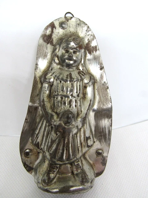 Antique Chocolate Mold Little Girl with Baby Doll in Matching Dresses