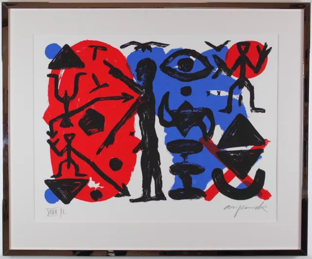 A.R. Penck - ohne Titel - 1993 - Farbserigraphie - handsigniert und nummeriert