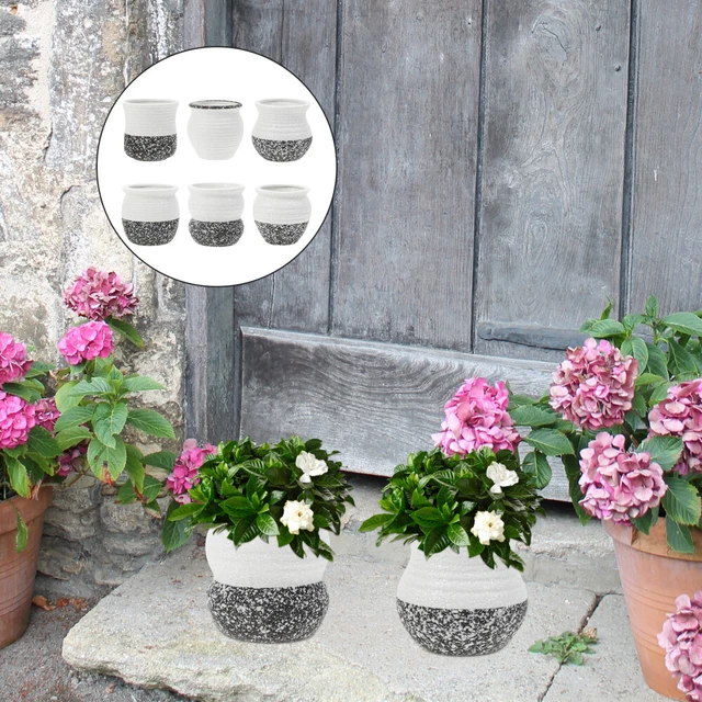 6Pcs Glasierte Blumentöpfe Tiny Porzellan Pflanzer Kleine Keramik Sukkulenten