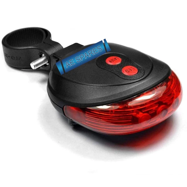 Feu Arrière Vélo LED 5 LED + 2 Lasers – Clignotant Rouge étanche – Lot De 1
