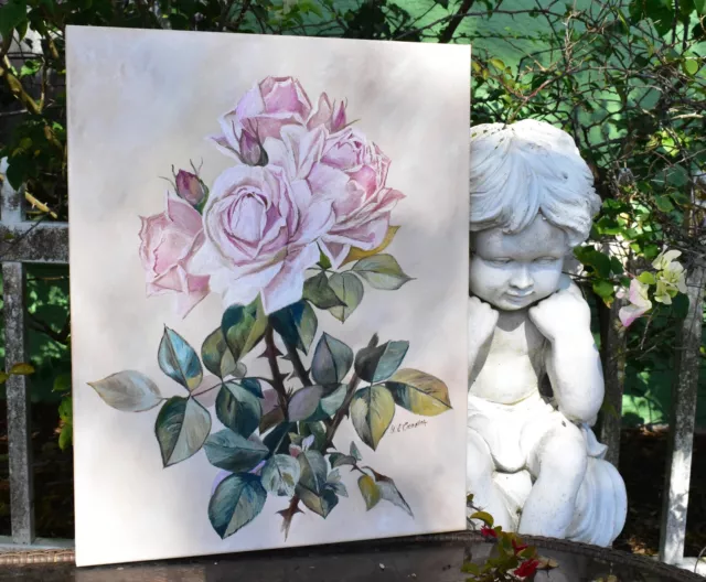 Vintage/Victorian Inspired Still Life with Pink Cabbage/Cottage Roses ~ Shabby 3