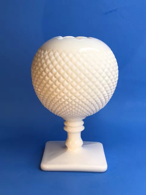 Vintage Westmoreland Milk Glass Ivy Ball English Hobnail Diamond Vase