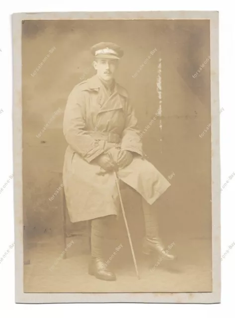 WW1 PHOTO WELSH Guards officer cadet in trenchcoat, British Army ...