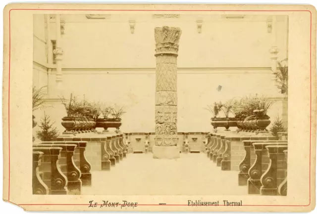 France, Le Mont Dore, Établissement Thermal, ca.1880, vintage albumen print vint