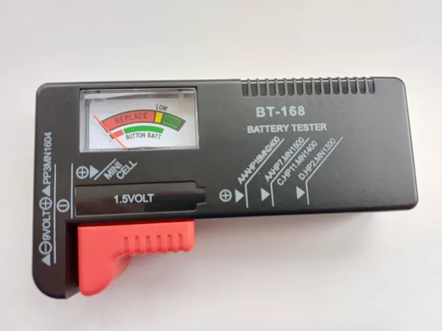 Universal Battery Tester BT-168  Easily Check AA/AAA/C/D/9V/1.5V Batteries NEW