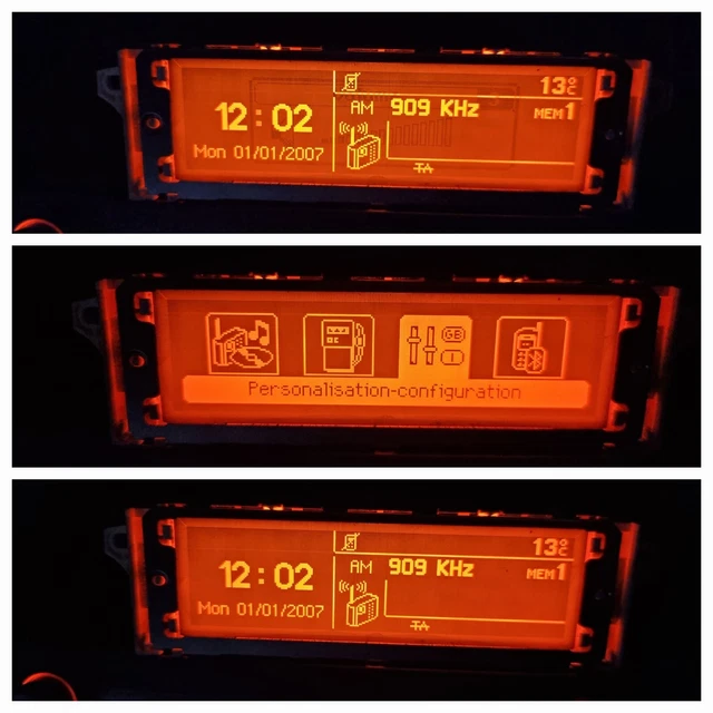 TESTED CITROEN C5 x7 display screen LCD Multi function clock CD RD4 RD45