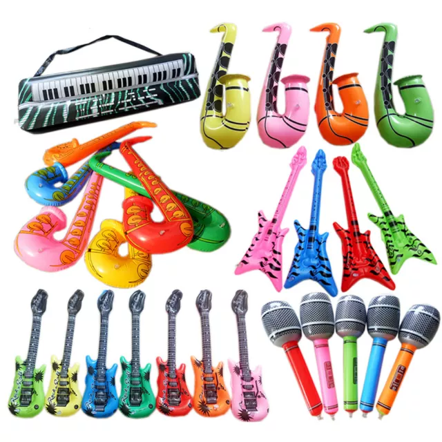 Inflatable Music Instruments Guitar/Saxophone/Microphone Colorful Party