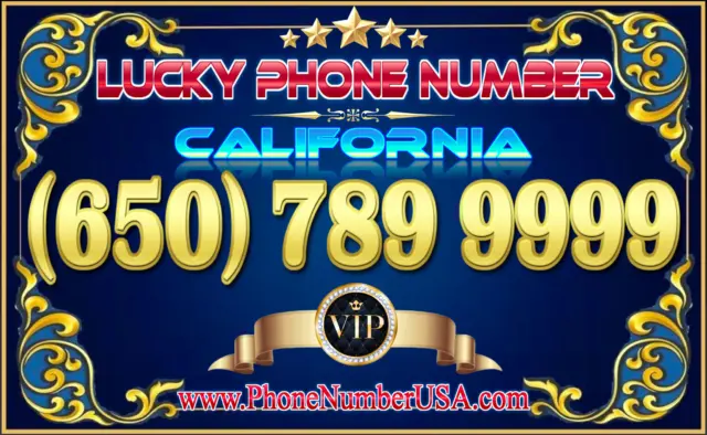 Lucky Phone Number California (650) 789-9999