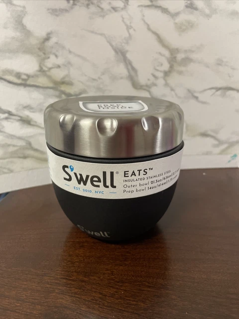 NEW SWELL Eats Insulated Stainless Steel Bowl 21oz. Black With Prep Lid