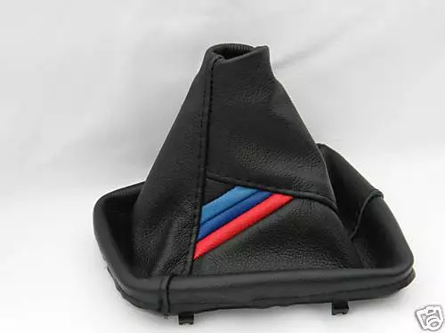 Fits Bmw E30 Tri Stripes Black Leather Gear Gaiter Shift Boot Cover