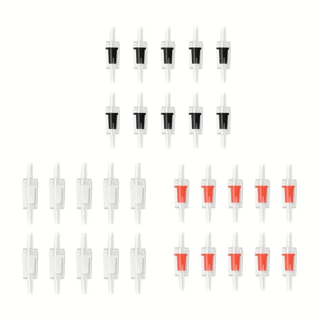 Lot De 8 Clapets Anti-Retour En Plastique - Diamètres 6, 8, 10, 12 Mm - Pour Aquarium, Eau, Air, Carburant - Pression Max 300 KPa - 12