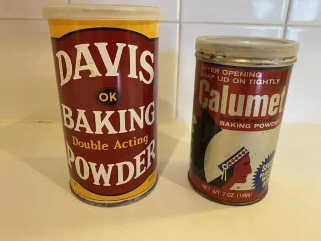 Collectible Calumet & Davis Double-Acting Baking Powder Tins EMPTY
