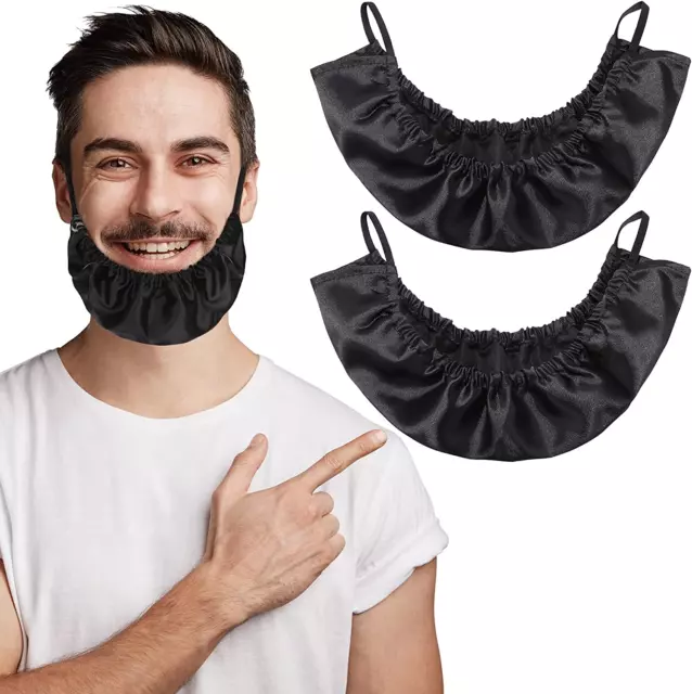 Beard Bandana, 2 Pack Men Beard Bib Black Beard Covers Soft Comfortable