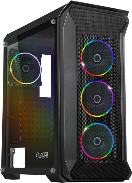 EMPIRE GAMING - Boitier PC Gamer Sapphire - ARGB Moyenne Tour ATX/Micro-ATX/ITX - Porte Latérale en EMPIRE GAMING - Boitier PC Gamer Sapphire - ARGB Moyenne Tour ATX/Micro-ATX/ITX - Porte Latérale en