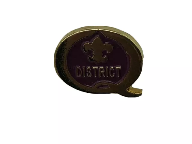 Rare BSA District Q Fleur De Lis Uniform Lapel Hat Pin Boy Scouts Scouting K6