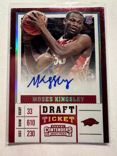 K31,382- 2017-18 Panini Contenders Draft Picks Ticket #98 Moses Kinglsey Auto/99
