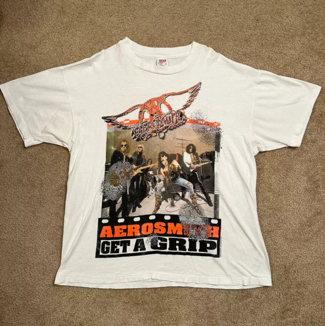 Vintage Aerosmith Rare Get A Grip Tour 1993 Single Stitch Shirt Size XXL VTG 2XL