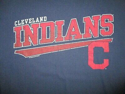 Classico Cleveland Indians T-Shirt Tribe MLB Baseball Blu T-Shirt Adulto Large